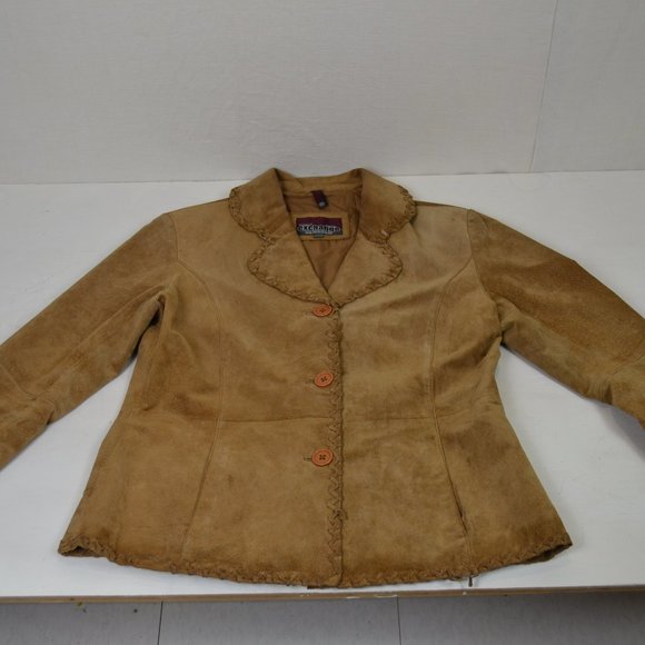 Vintage Y2K Suede leather Equestrian Western Jacket Blazer Walnut Brown - Picture 7 of 10
